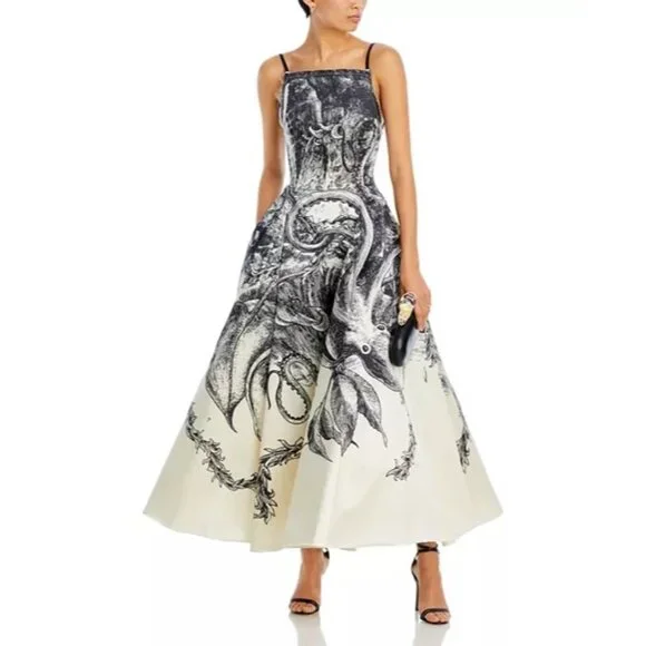 sachin and babi light blue dress Jamie Black Floral Lace Stitching Long Sleeve Dress / L